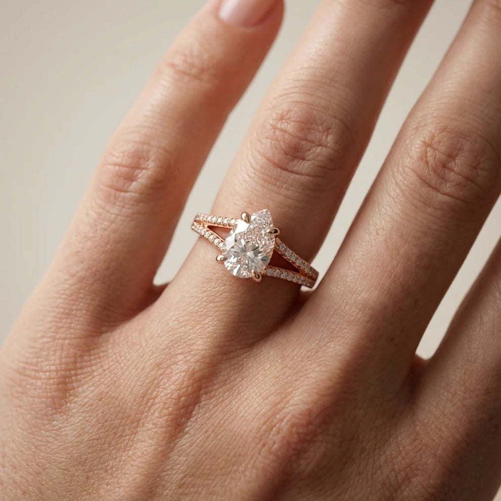 Eternal Embrace Solitaire Emerald Diamond Engagement Ring