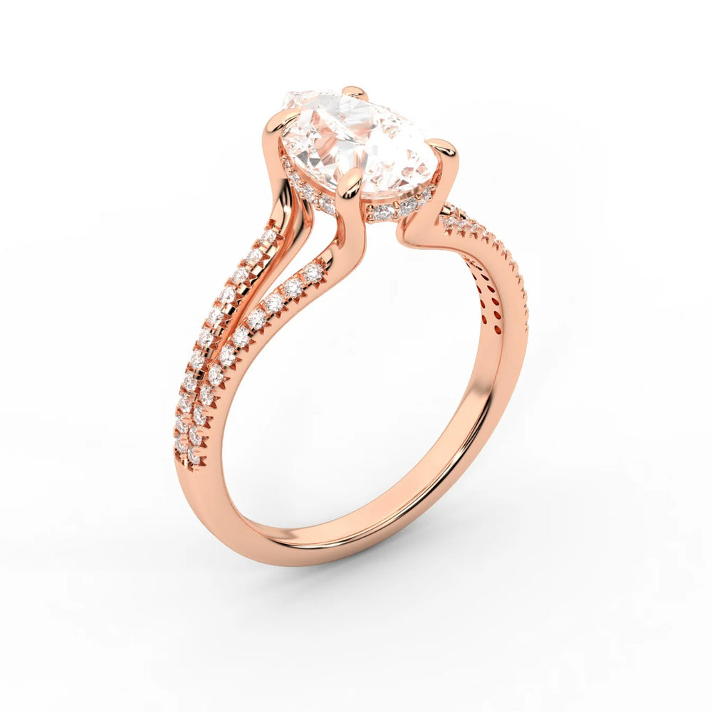 Eternal Embrace Solitaire Emerald Diamond Engagement Ring