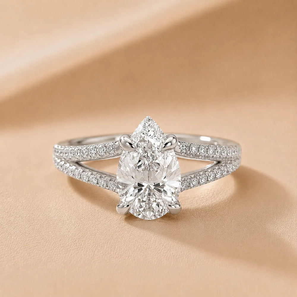 Eternal Embrace Solitaire Emerald Diamond Engagement Ring