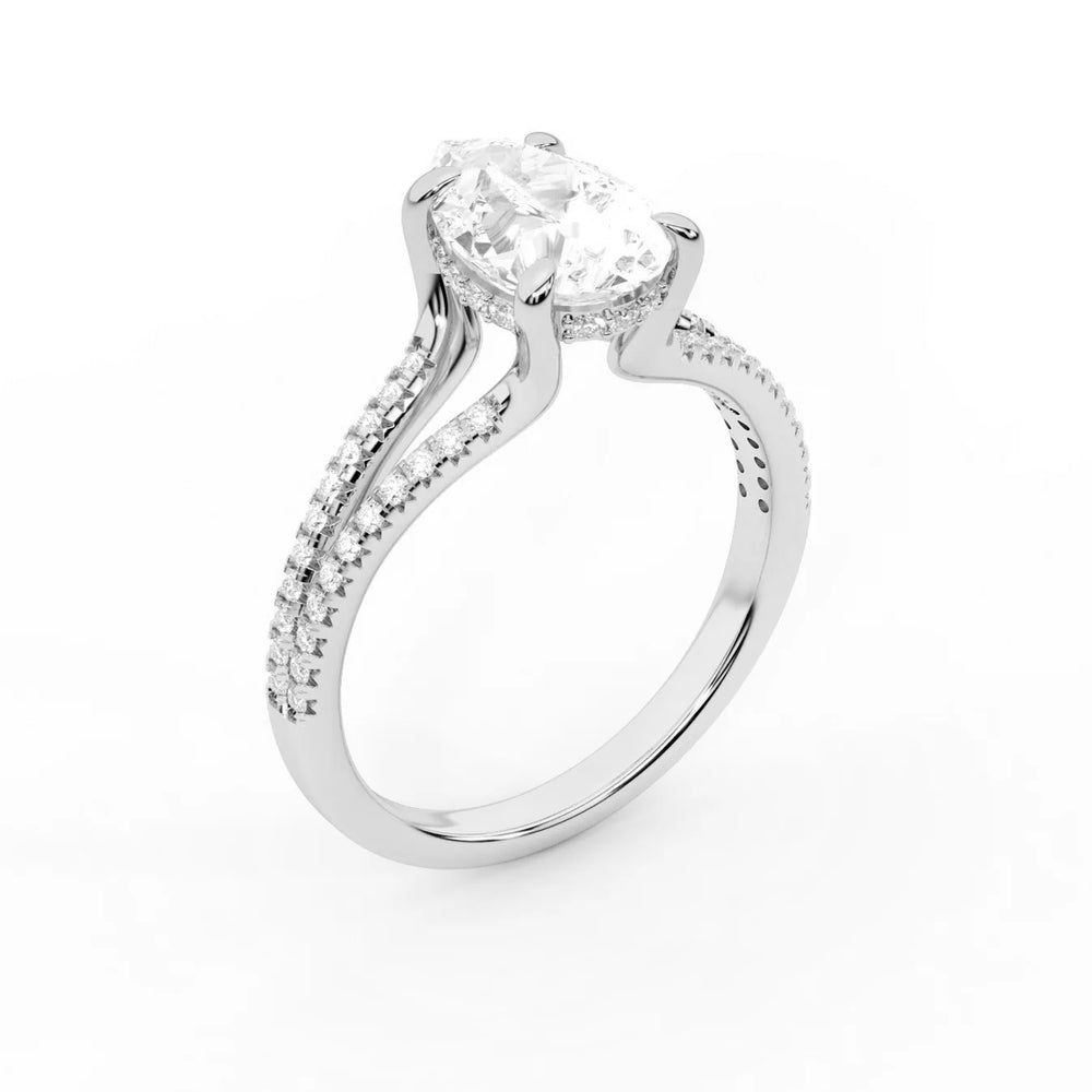 Eternal Embrace Solitaire Emerald Diamond Engagement Ring