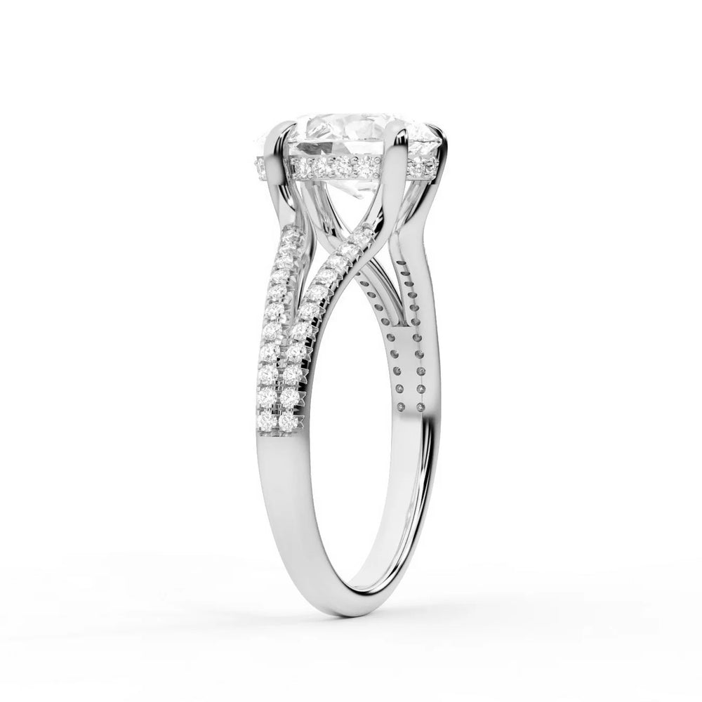 Eternal Embrace Solitaire Emerald Diamond Engagement Ring