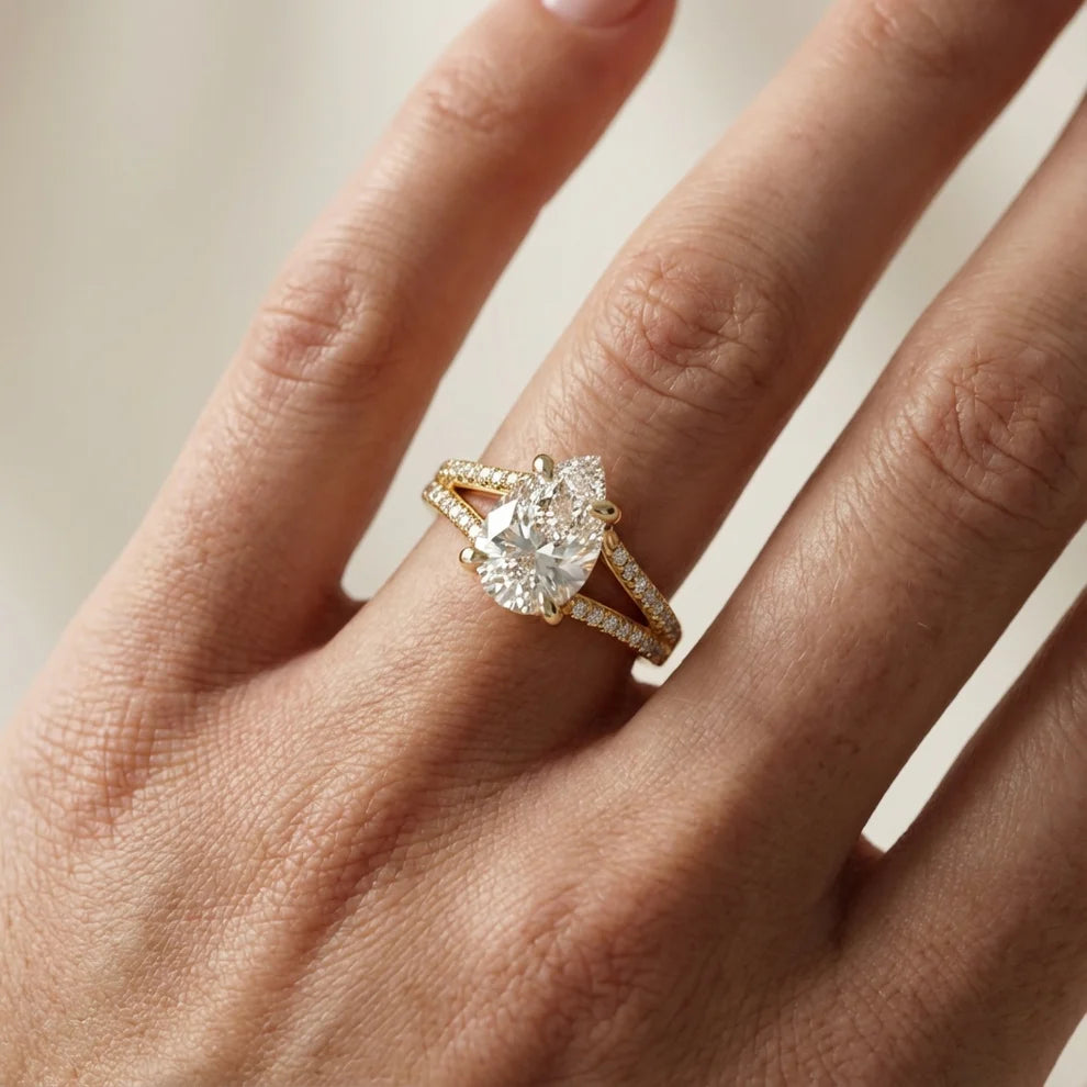 Eternal Embrace Solitaire Emerald Diamond Engagement Ring