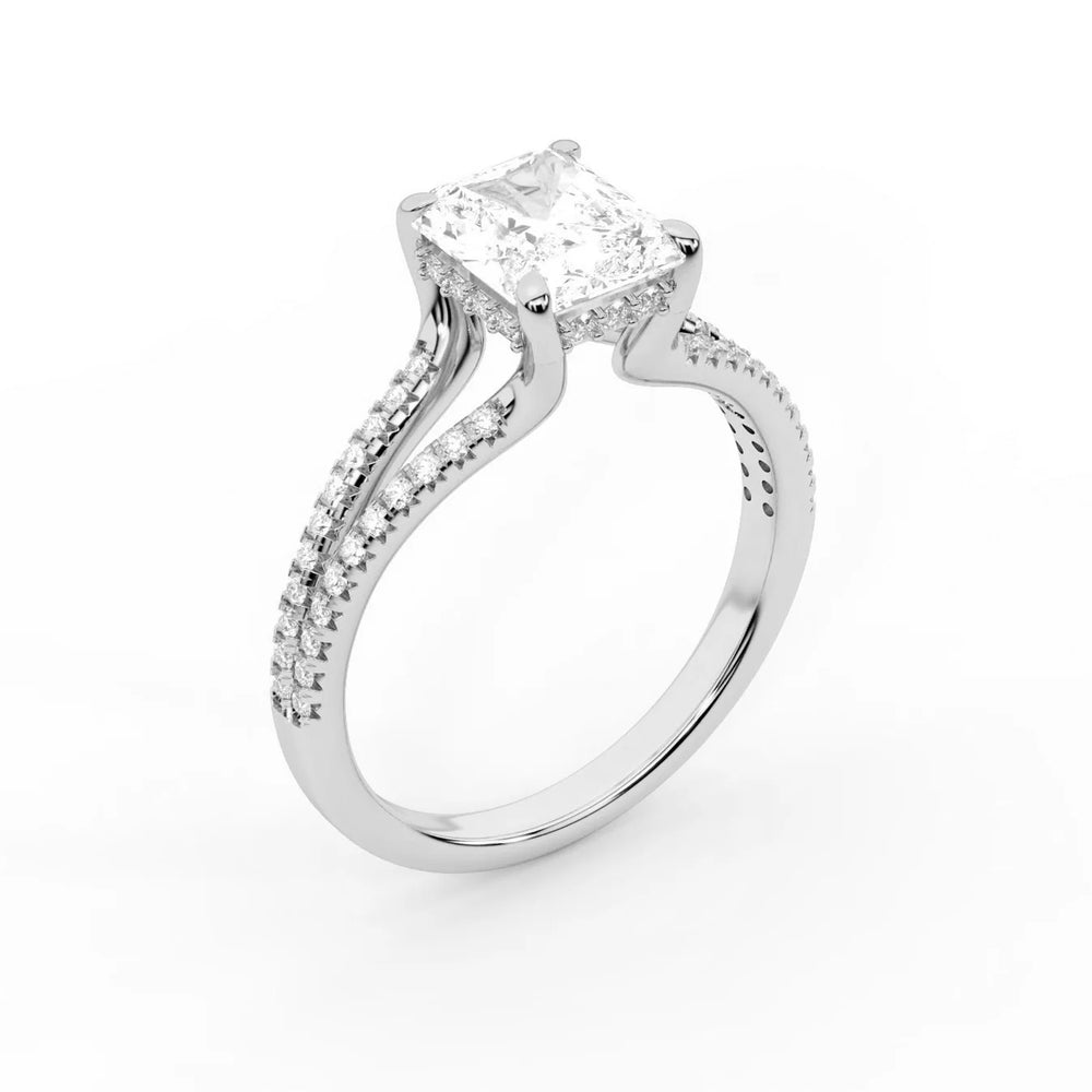 Eternal Embrace Solitaire Emerald Diamond Engagement Ring