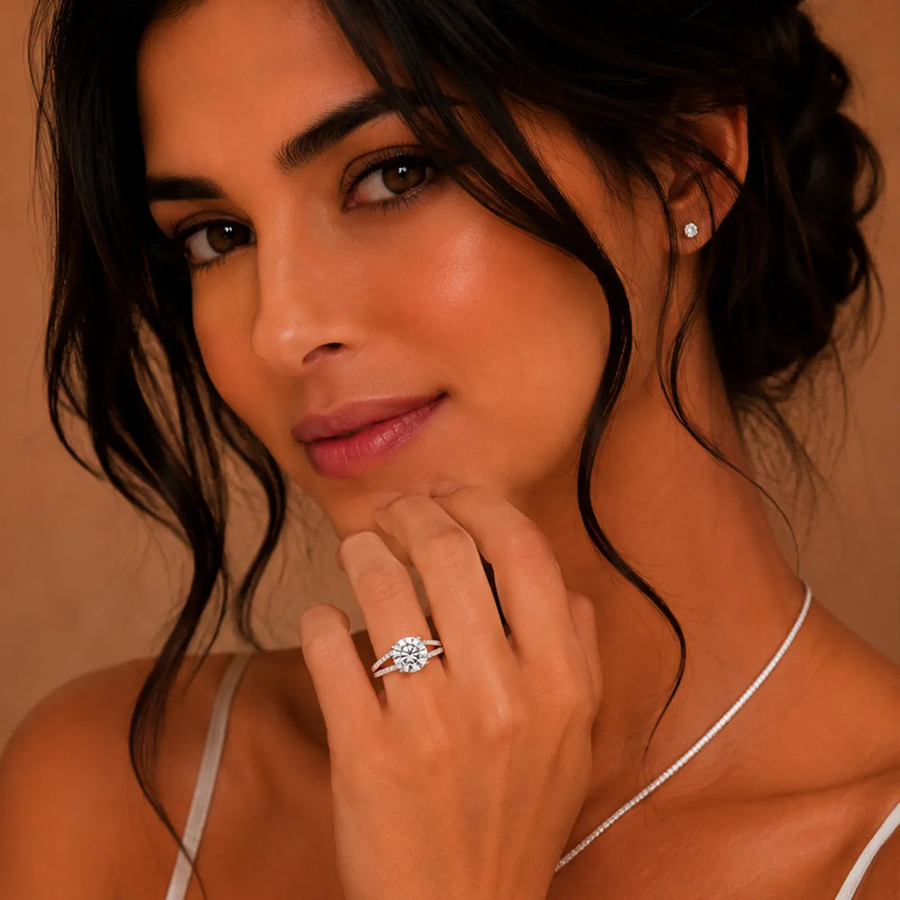 Eternal Embrace Solitaire Emerald Diamond Engagement Ring