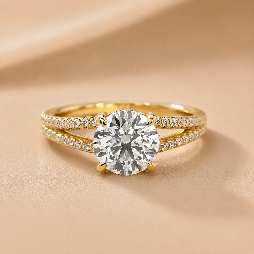 Eternal Embrace Solitaire Emerald Diamond Engagement Ring