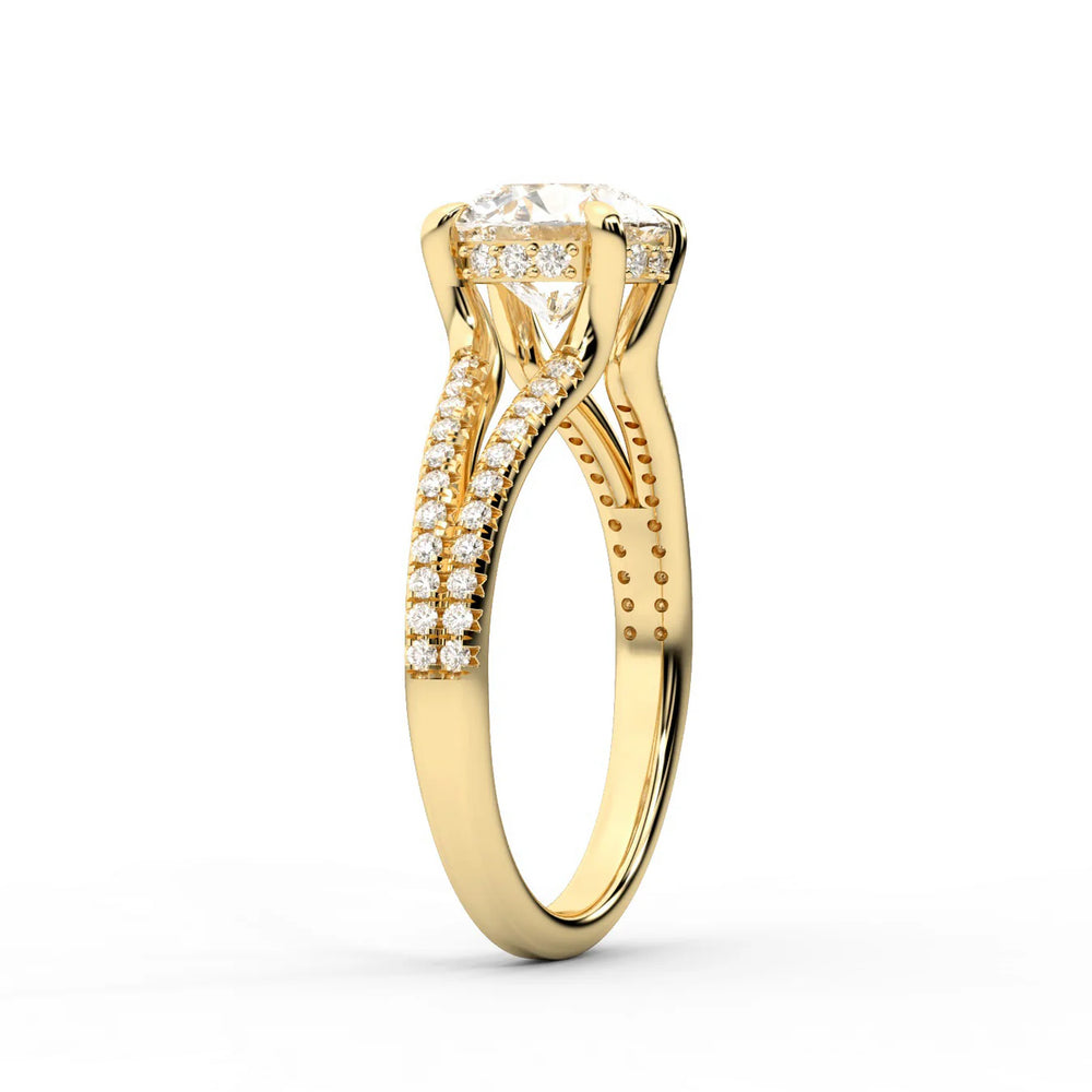 Eternal Embrace Solitaire Emerald Diamond Engagement Ring
