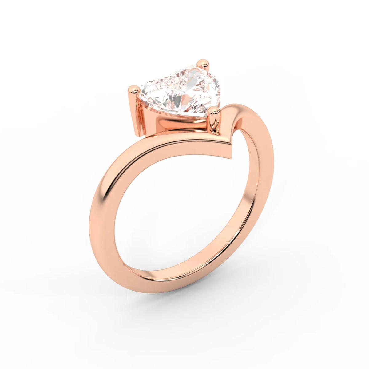 Evelyn Chevron Solitaire Round Diamond Engagement Ring