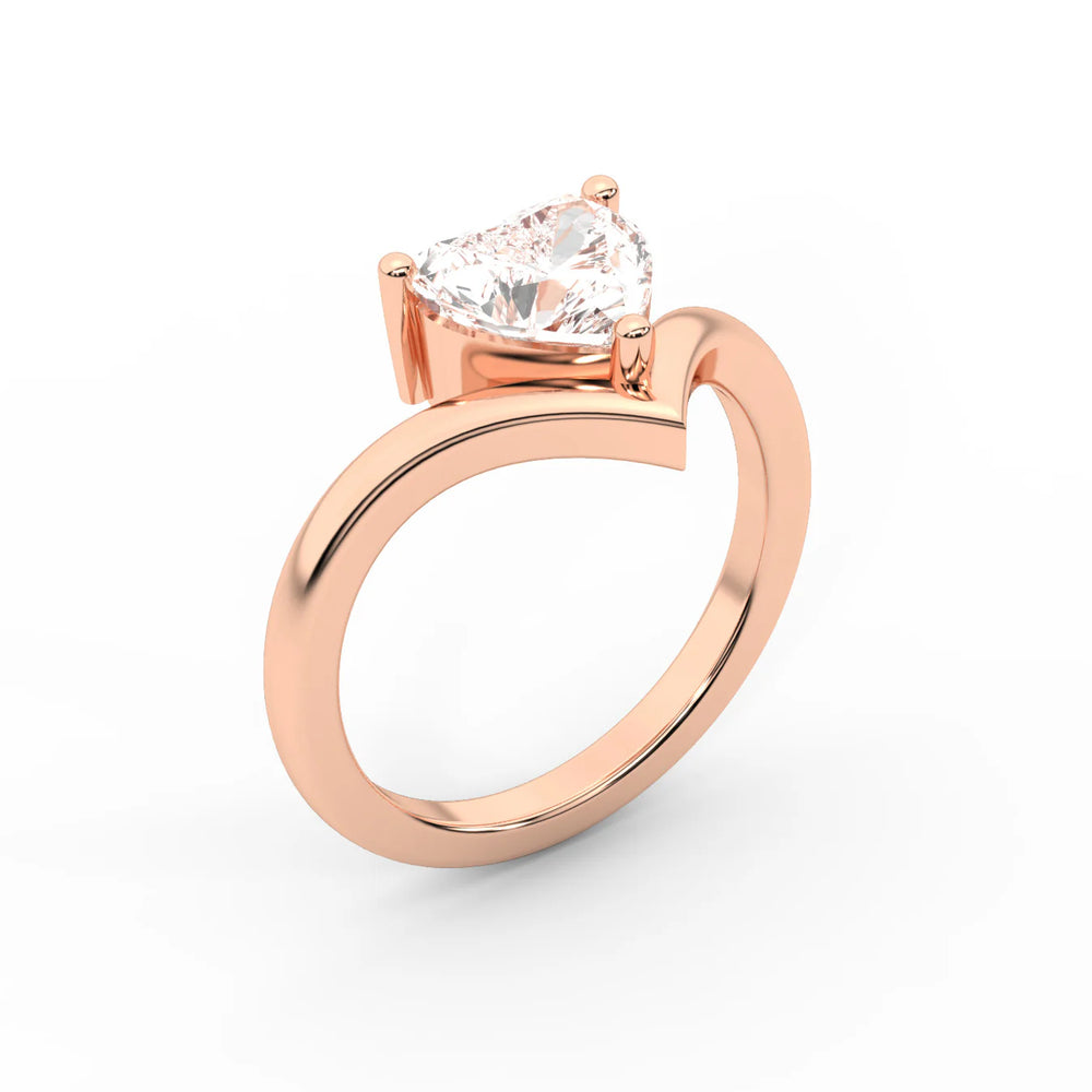 Evelyn Chevron Solitaire Round Diamond Engagement Ring