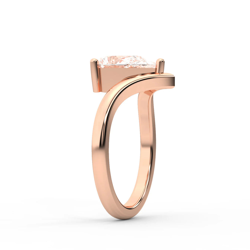 Evelyn Chevron Solitaire Round Diamond Engagement Ring