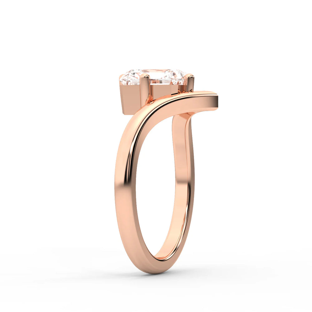 Evelyn Chevron Solitaire Round Diamond Engagement Ring