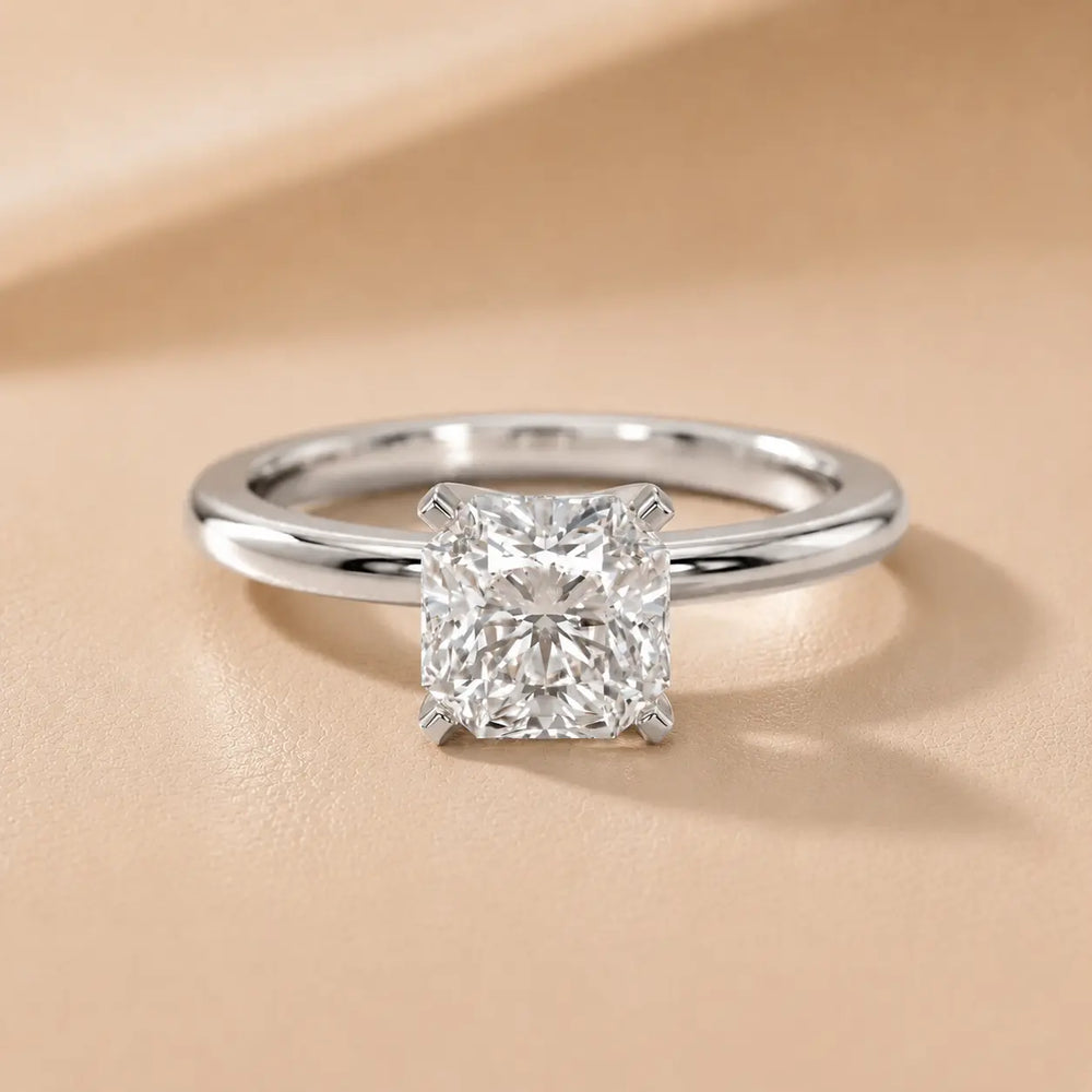 Flora Guardian Solitaire Asscher Diamond Engagement Ring