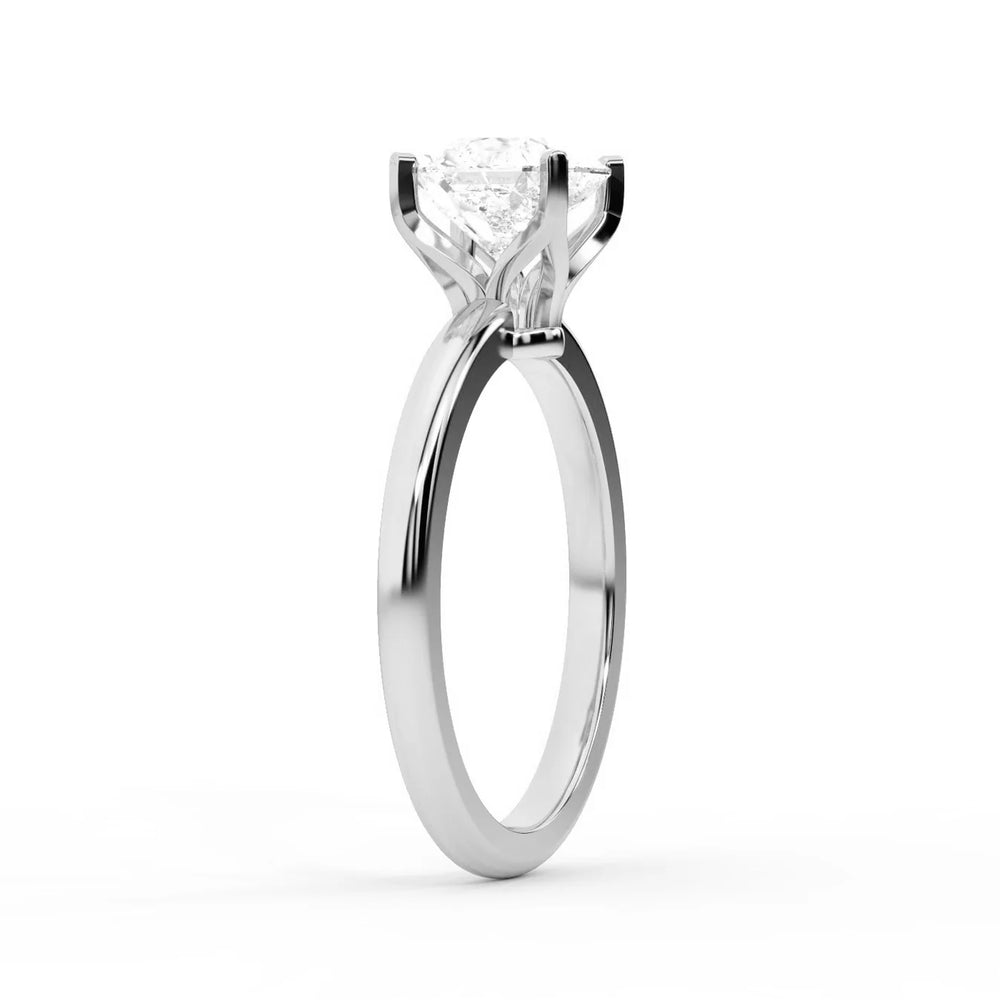 Flora Guardian Solitaire Cushion Diamond Engagement Ring