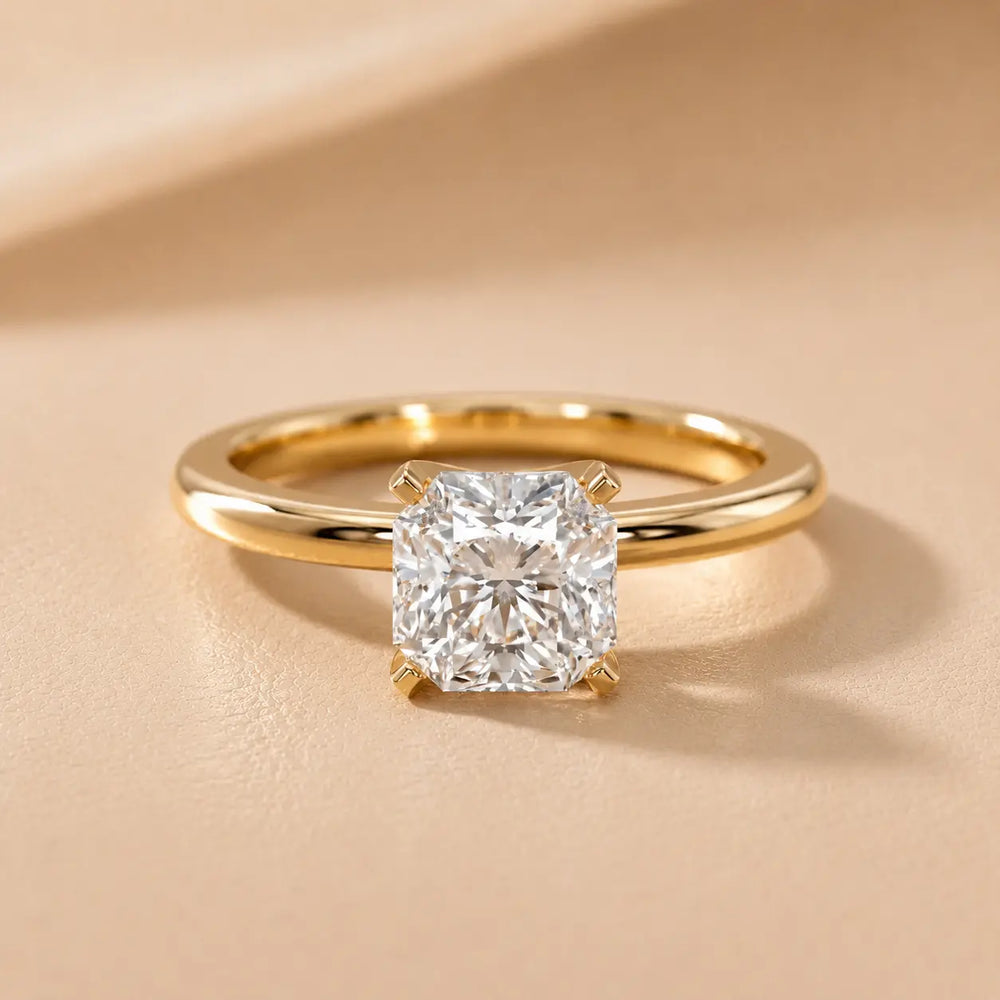 Flora Guardian Solitaire Asscher Diamond Engagement Ring