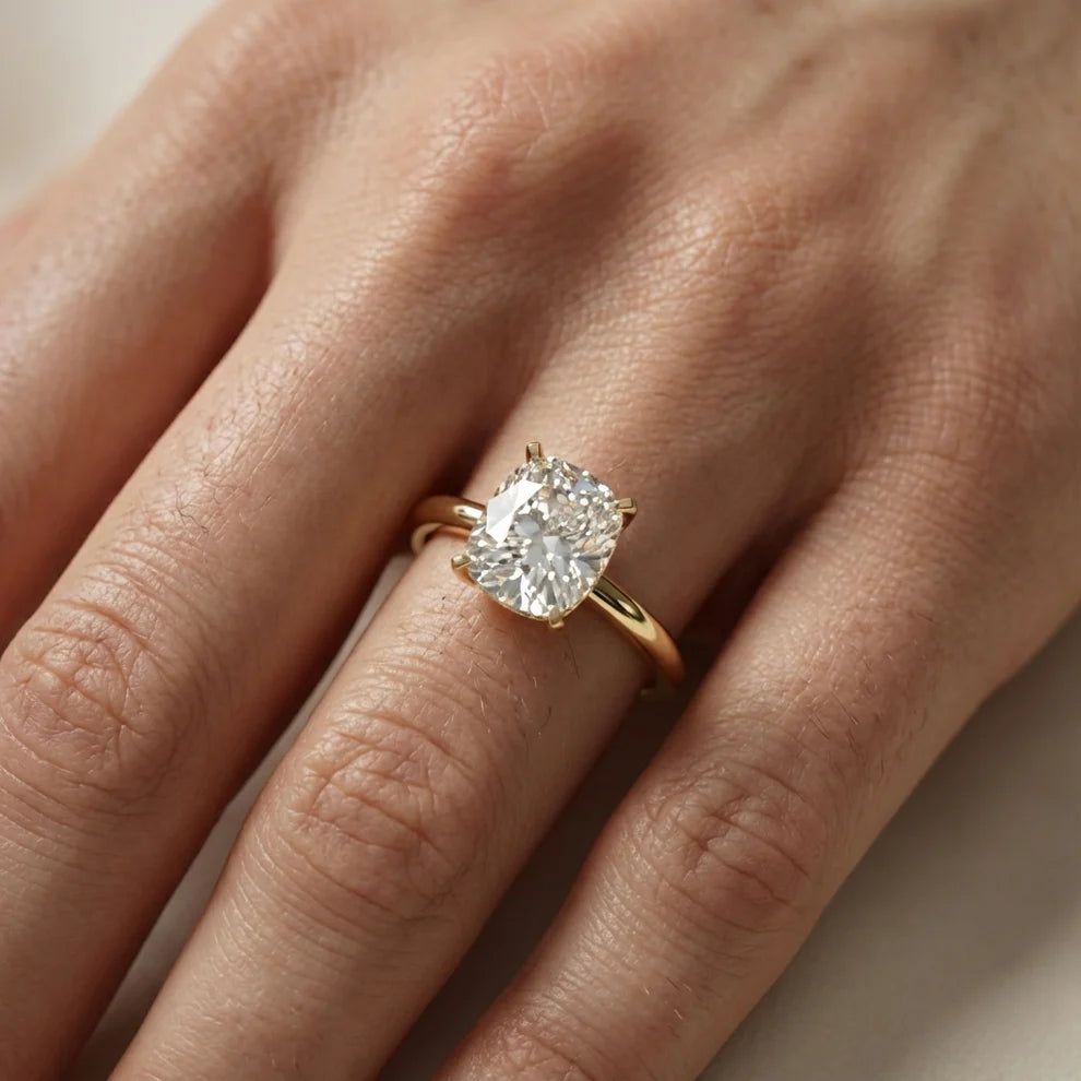Flora Guardian Solitaire Asscher Diamond Engagement Ring