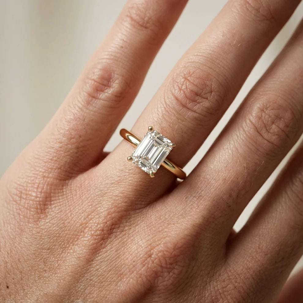 Flora Guardian Solitaire Asscher Diamond Engagement Ring