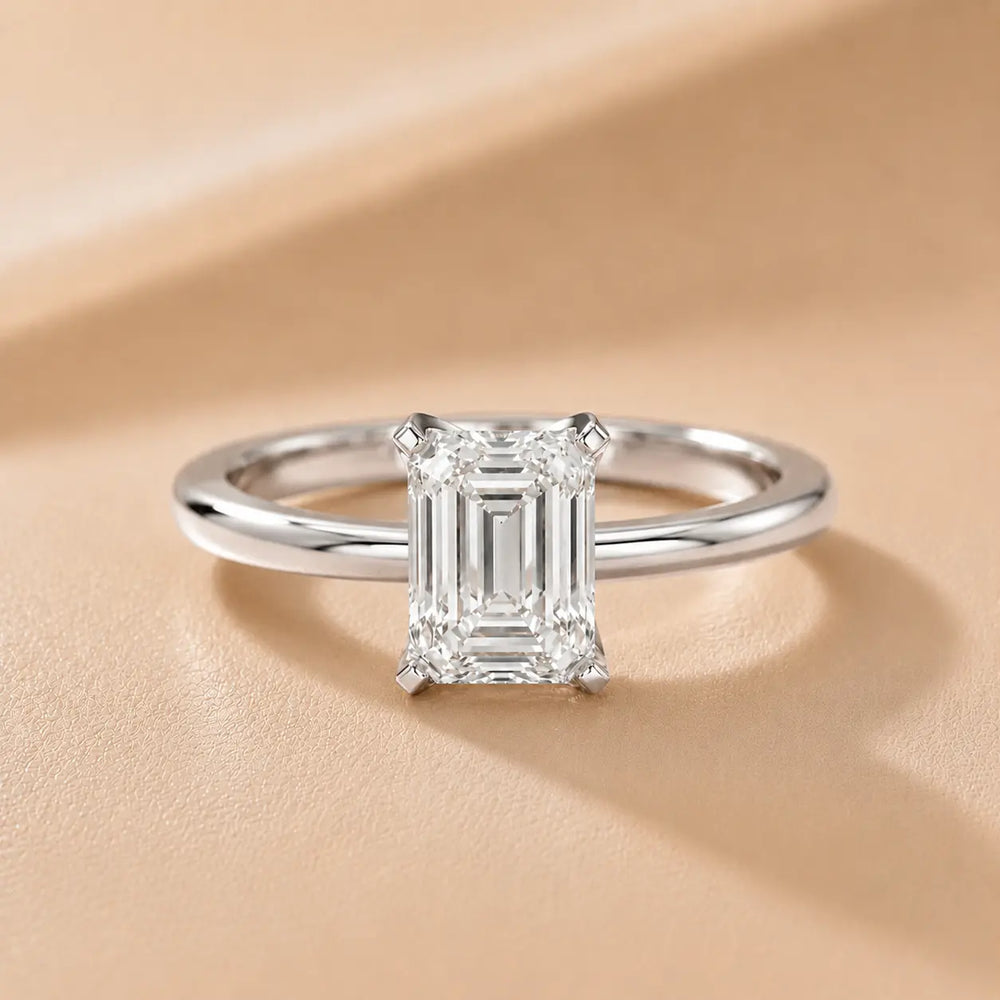 Flora Guardian Solitaire Asscher Diamond Engagement Ring