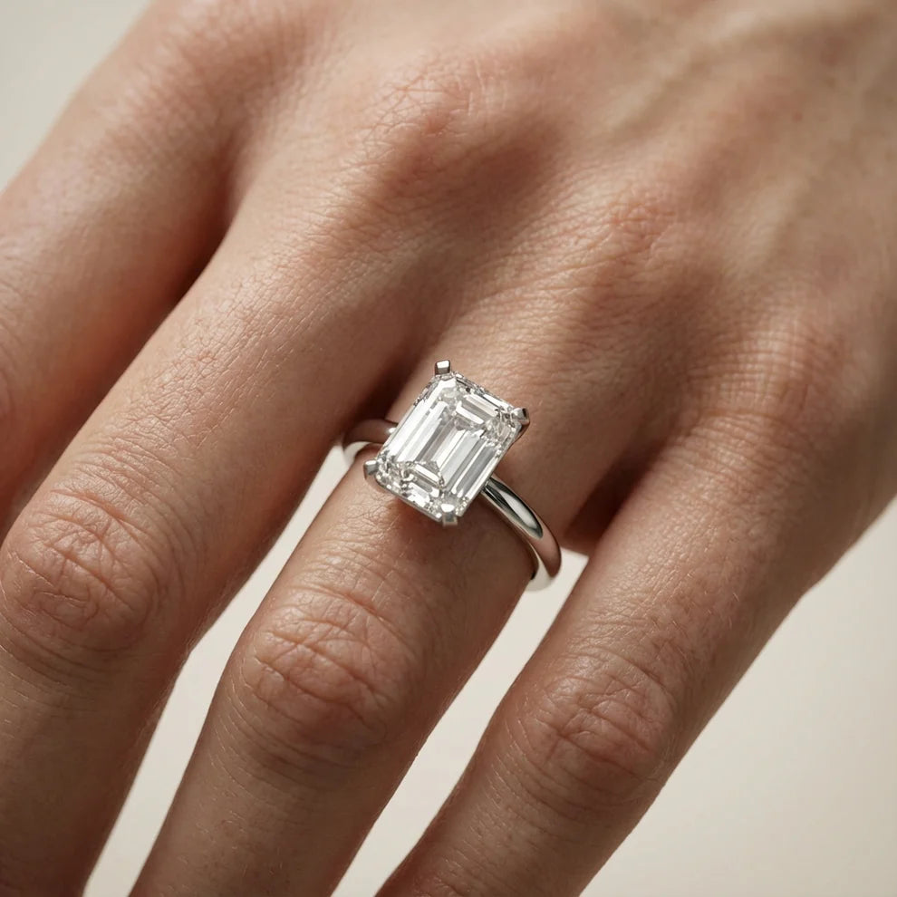 Flora Guardian Solitaire Asscher Diamond Engagement Ring
