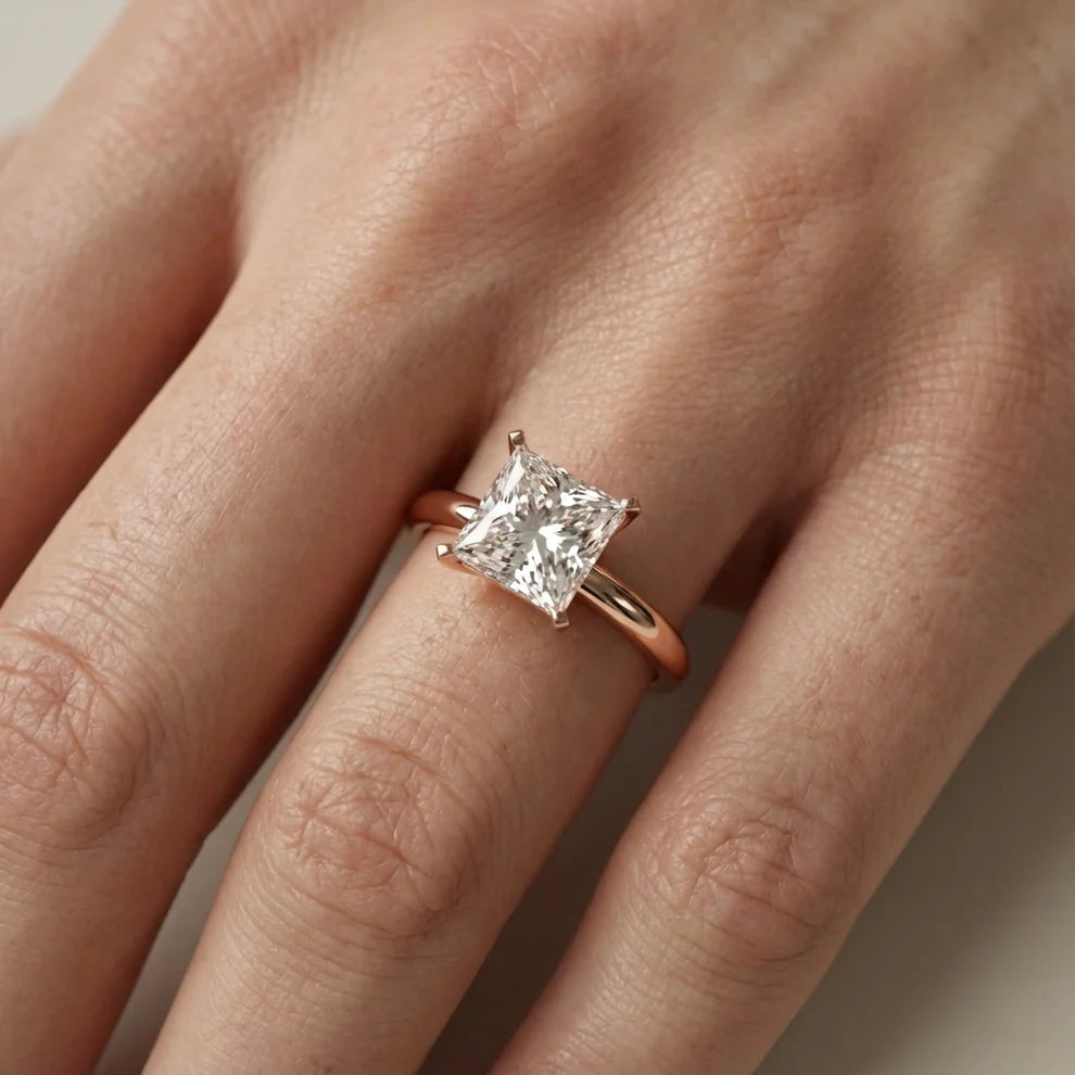Flora Guardian Solitaire Asscher Diamond Engagement Ring