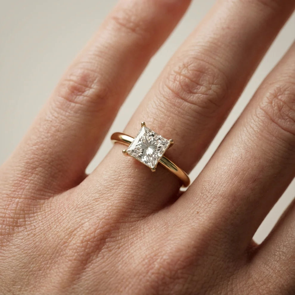 Flora Guardian Solitaire Asscher Diamond Engagement Ring