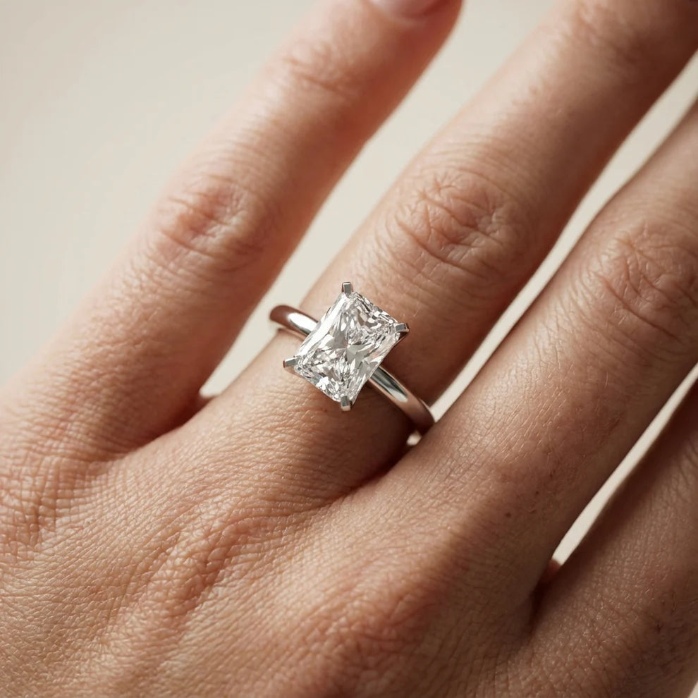 Flora Guardian Solitaire Asscher Diamond Engagement Ring
