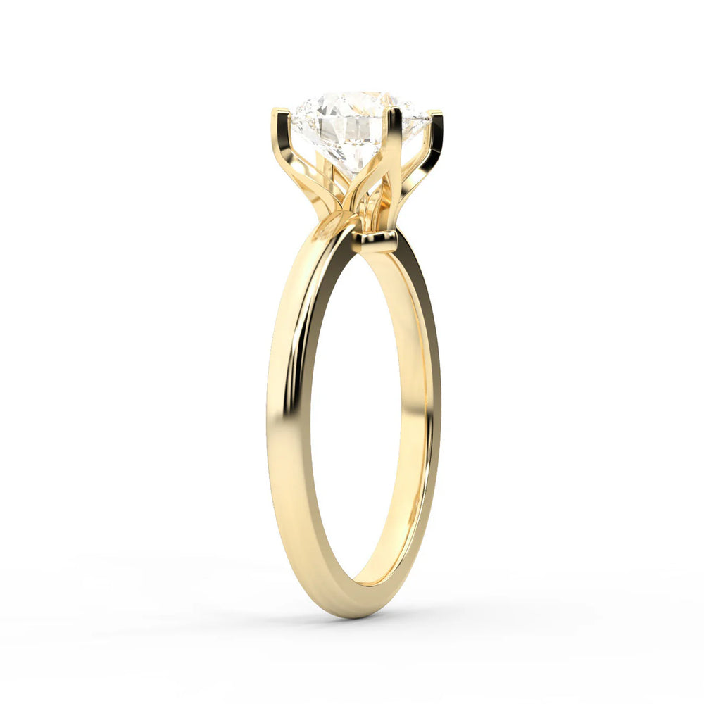 Flora Guardian Solitaire Cushion Diamond Engagement Ring