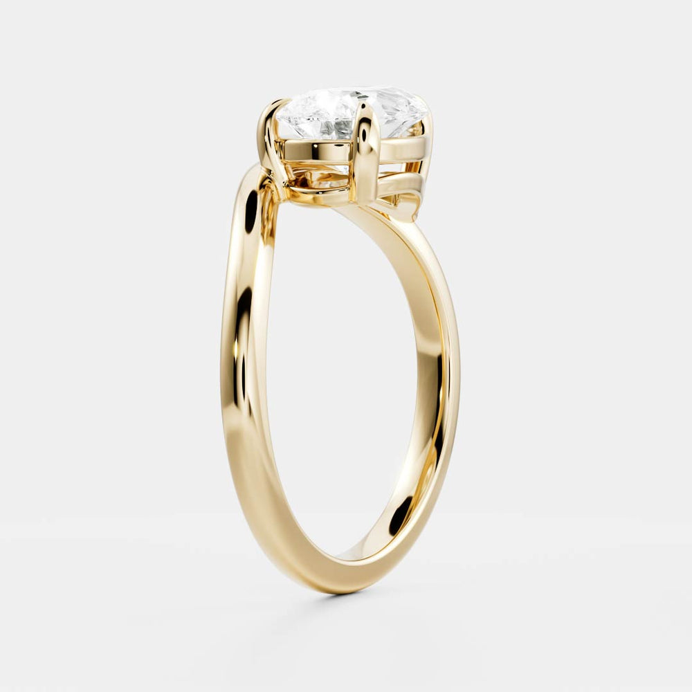 Elongated Pear Cut Labgrown Engagement Ring