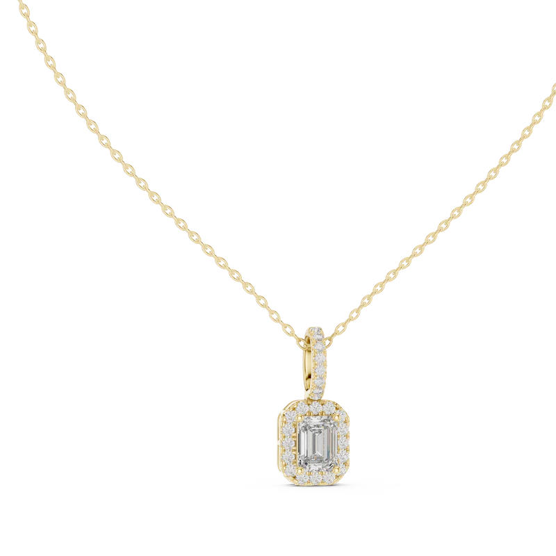 Emerald Halo Necklace Radiance Pendant