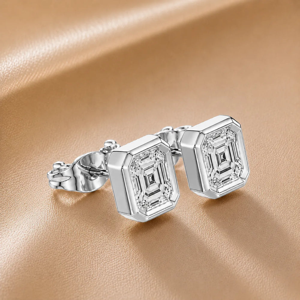 Timeless Glow Ear Studs For Bezel Setting earring