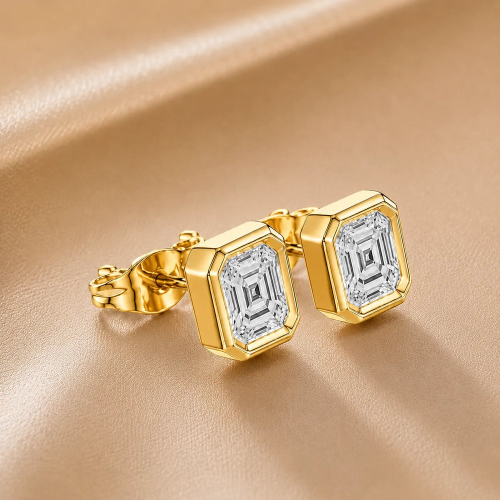 Timeless Glow Ear Studs For Bezel Setting earring