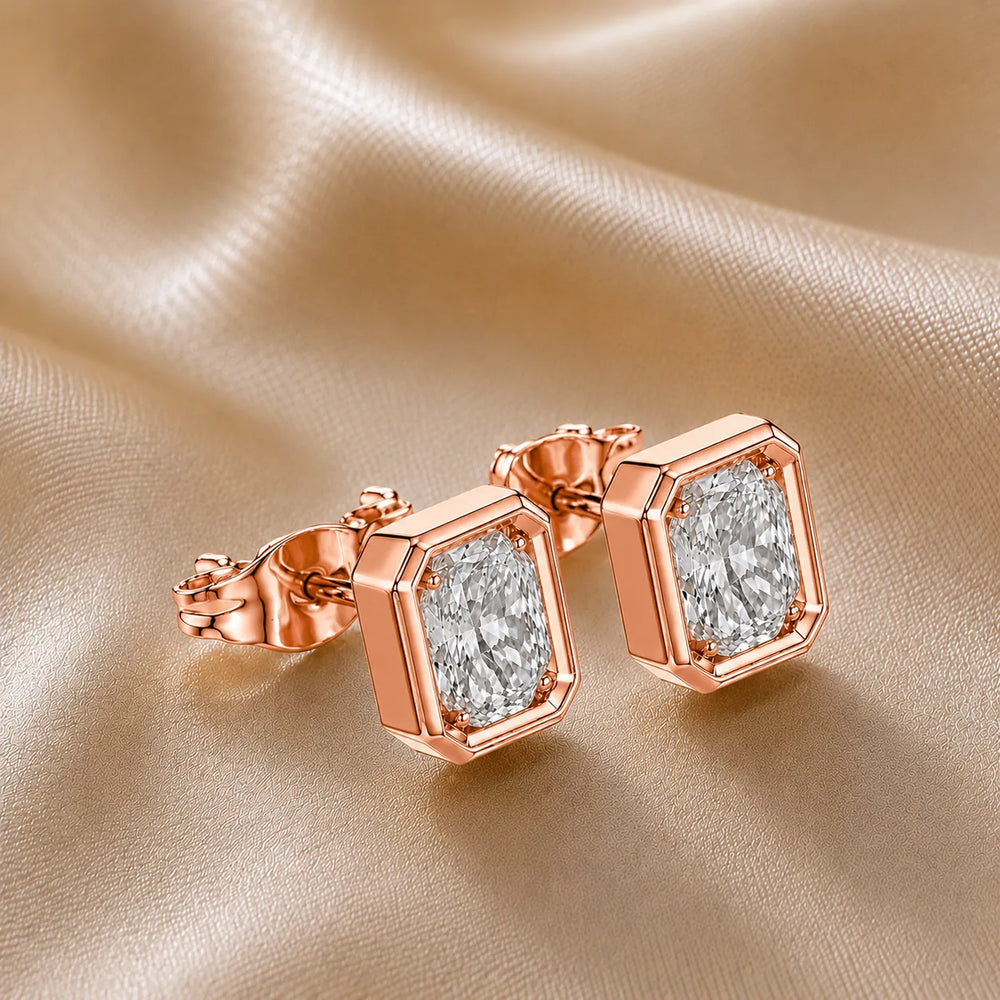 Timeless Glow Ear Studs For Bezel Setting earring