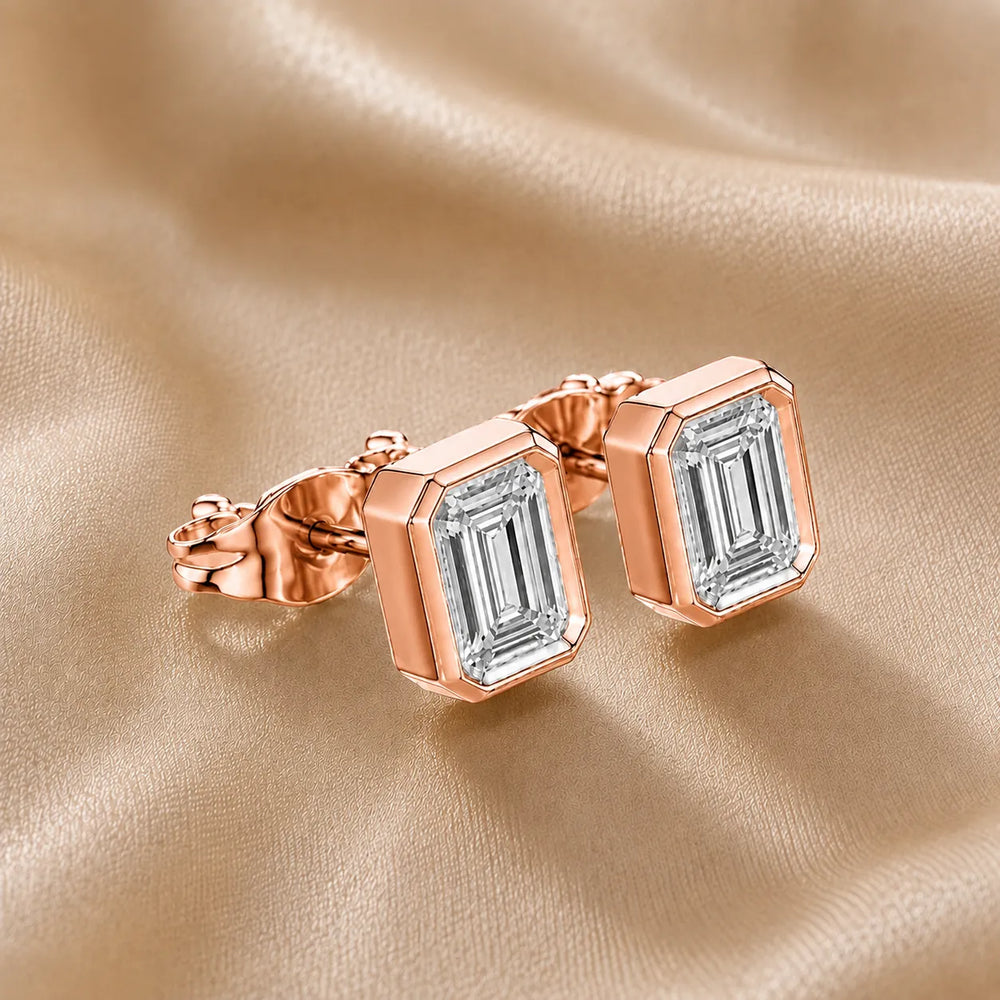 Timeless Glow Ear Studs For Bezel Setting earring