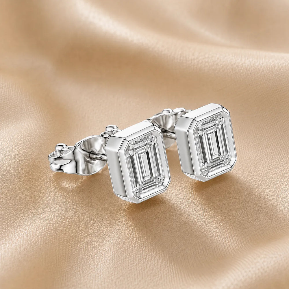 Timeless Glow Ear Studs For Bezel Setting earring