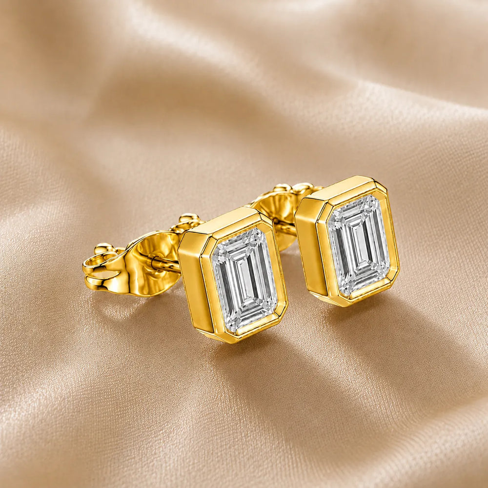 Timeless Glow Ear Studs For Bezel Setting earring