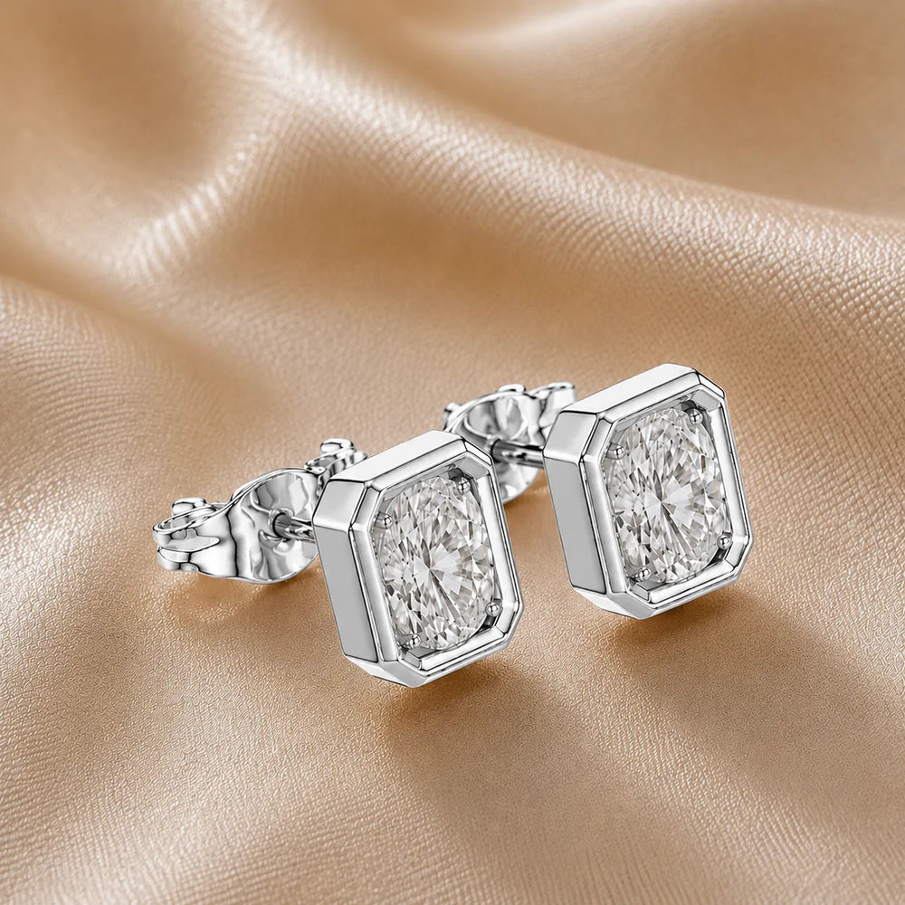 Timeless Glow Ear Studs For Bezel Setting earring