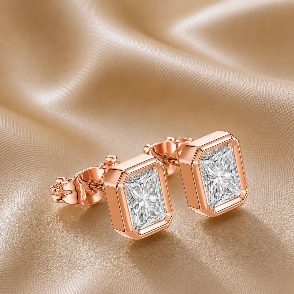 Timeless Glow Ear Studs For Bezel Setting earring
