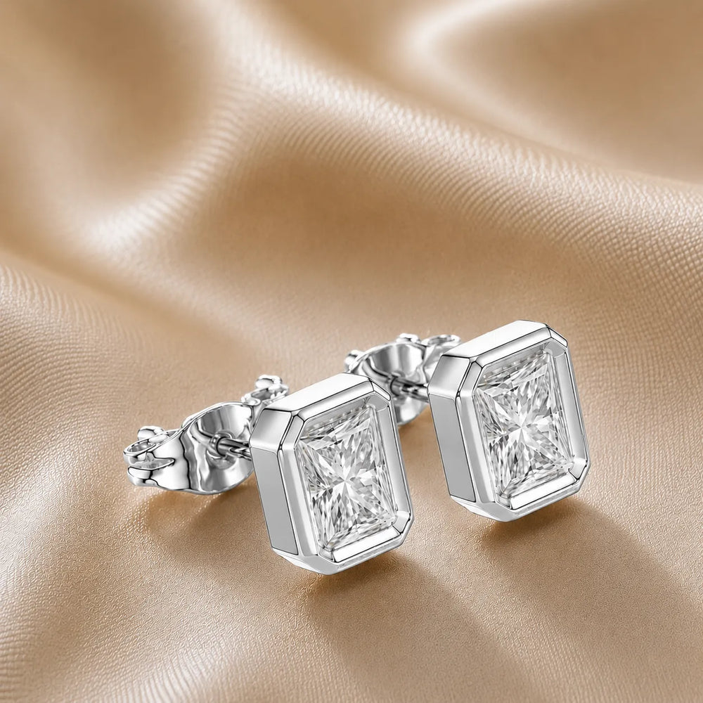 Timeless Glow Ear Studs For Bezel Setting earring