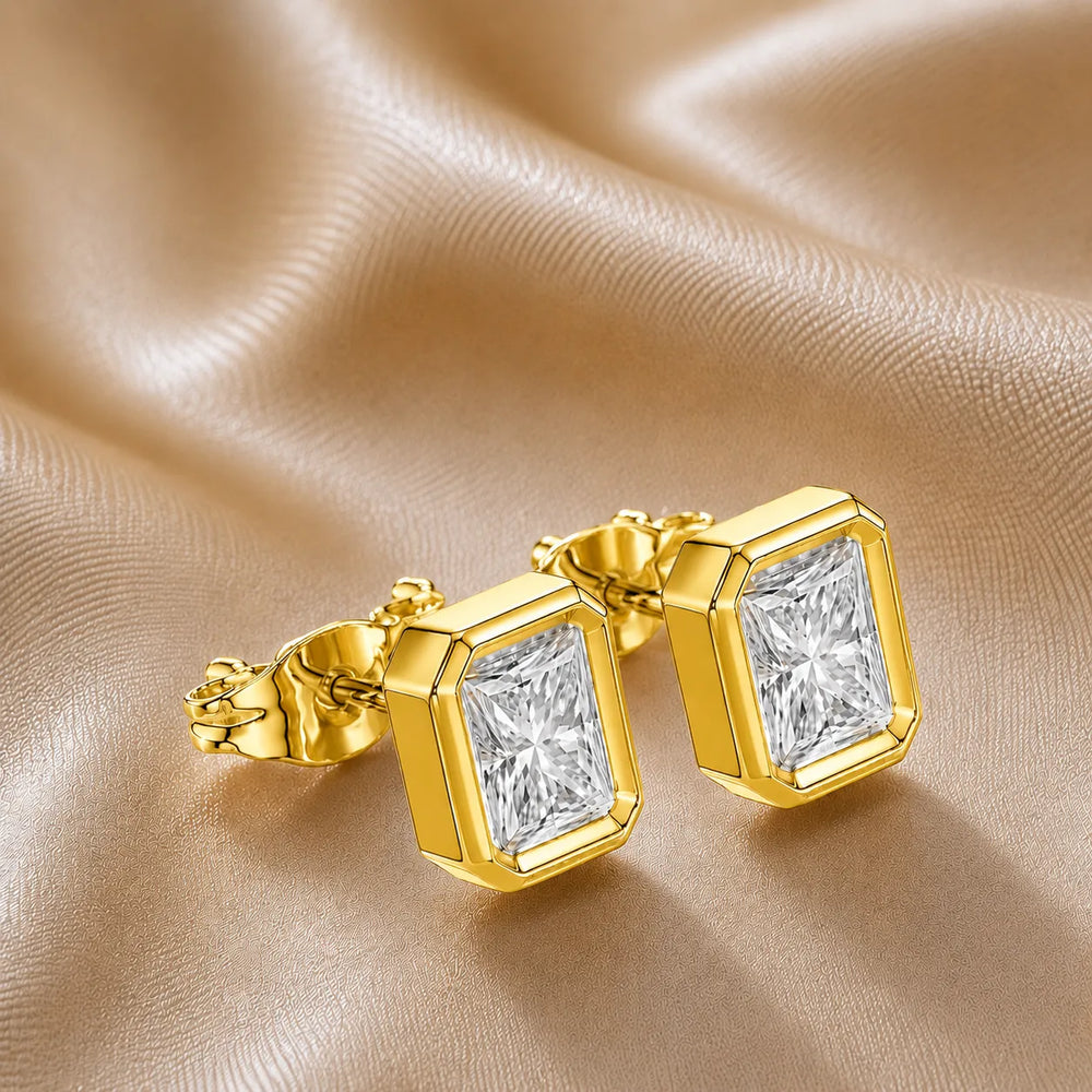 Timeless Glow Ear Studs For Bezel Setting earring