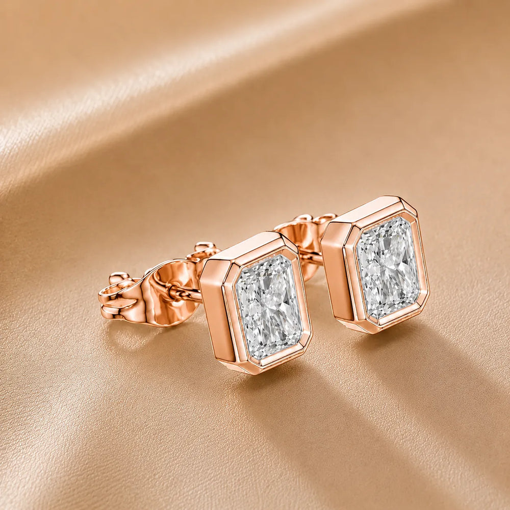 Timeless Glow Ear Studs For Bezel Setting earring