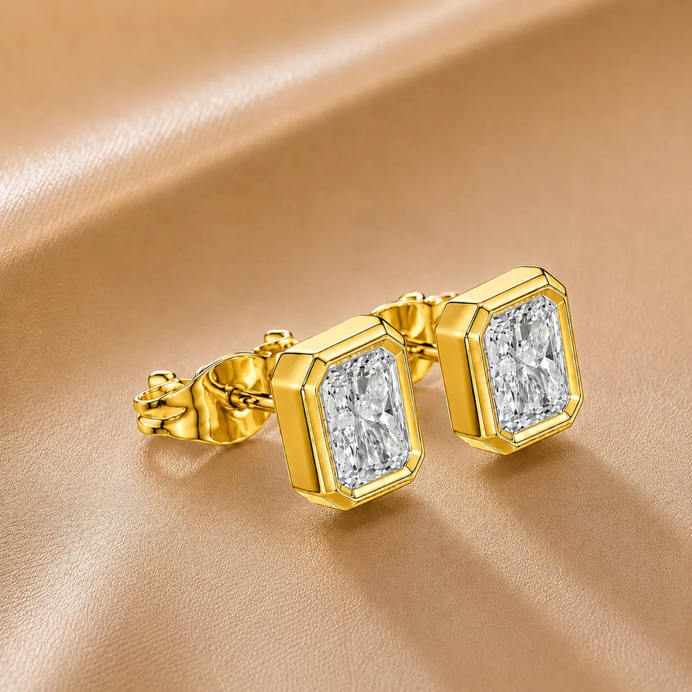 Timeless Glow Ear Studs For Bezel Setting earring