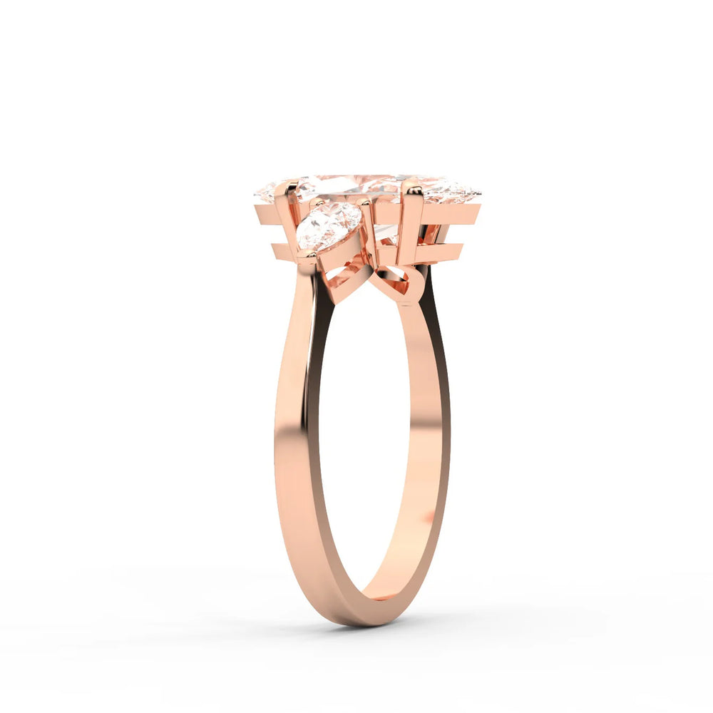 Grace Three Stone Asscher Diamond Engagement Ring