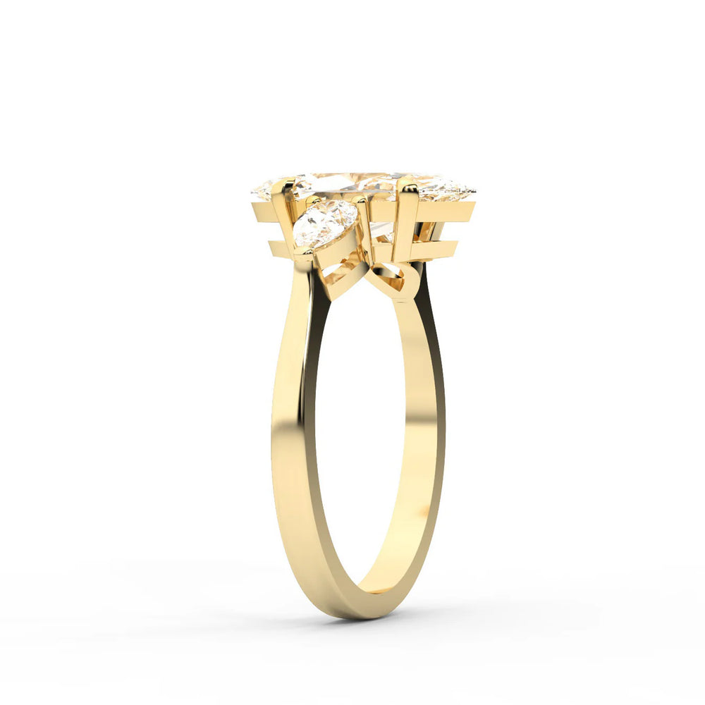Grace Three Stone Asscher Diamond Engagement Ring