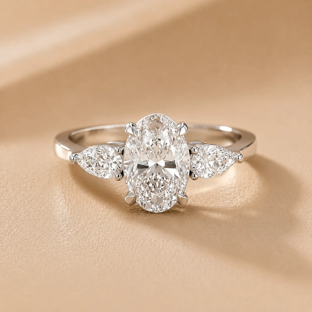 Grace Three Stone Asscher Diamond Engagement Ring