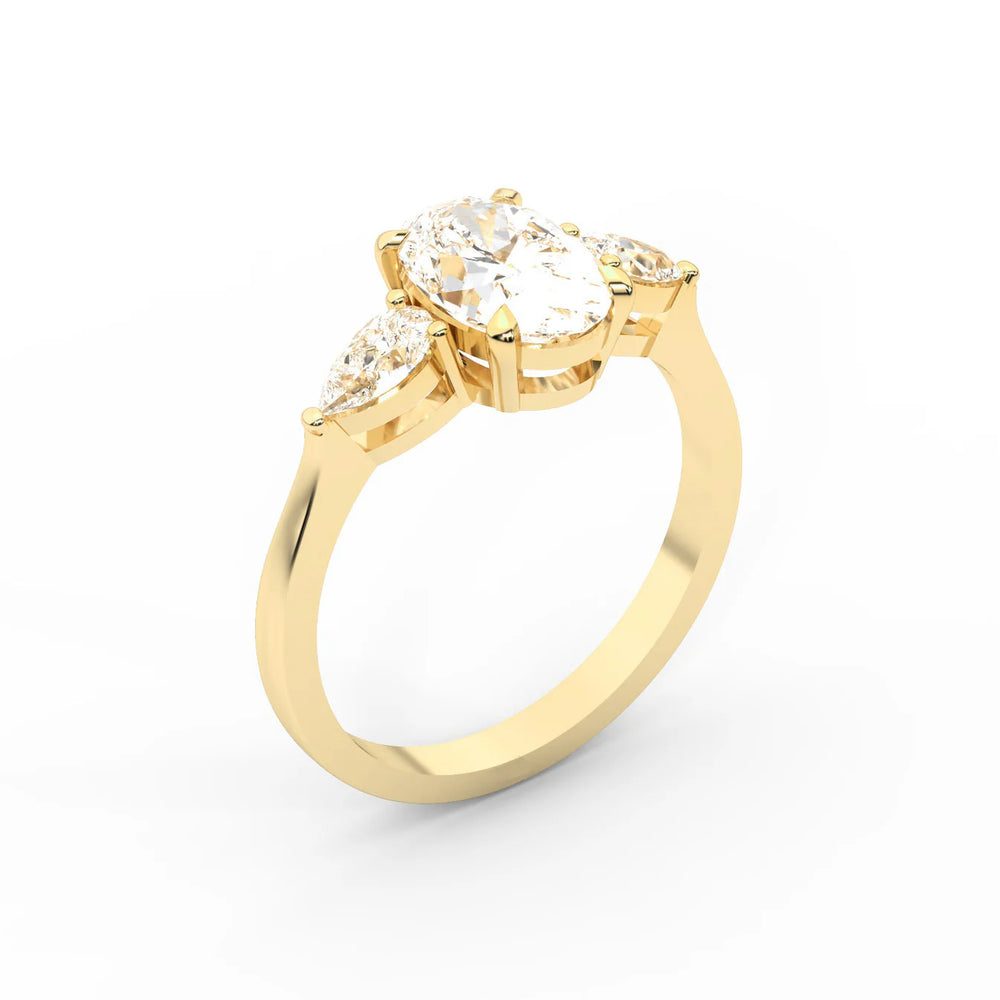 Grace Three Stone Asscher Diamond Engagement Ring