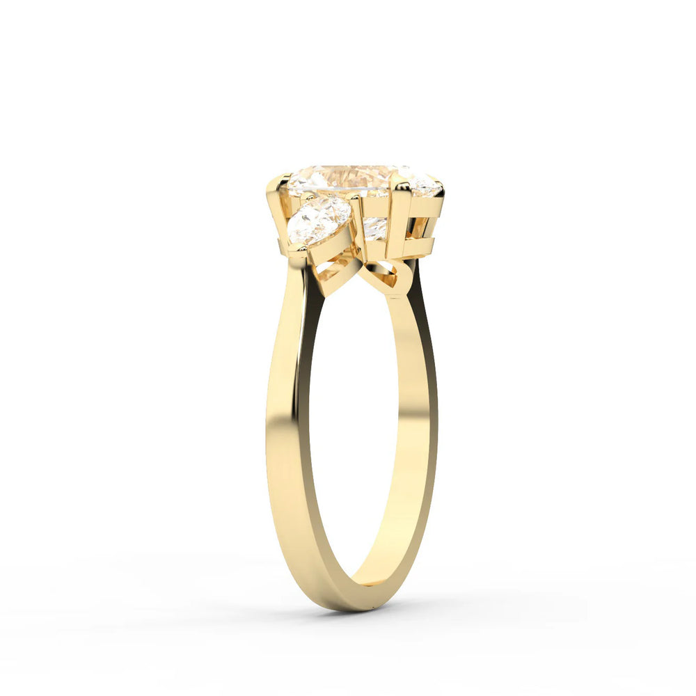 Grace Three Stone Asscher Diamond Engagement Ring