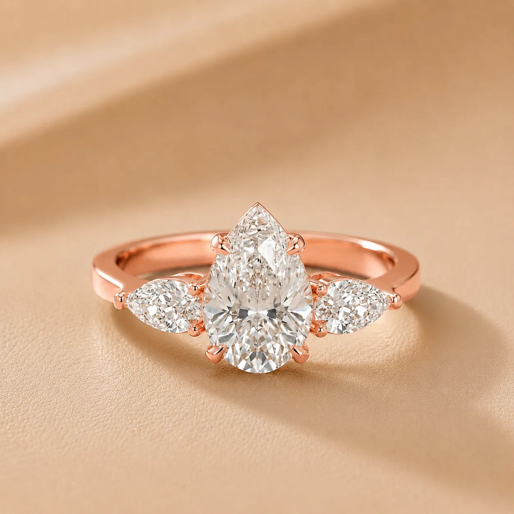 Grace Three Stone Asscher Diamond Engagement Ring