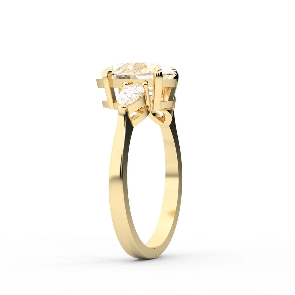 Grace Three Stone Asscher Diamond Engagement Ring