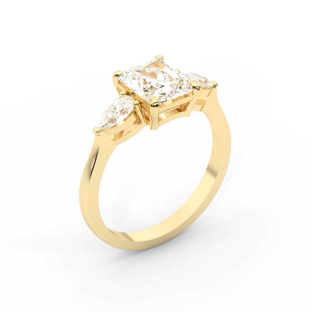 Grace Three Stone Asscher Diamond Engagement Ring