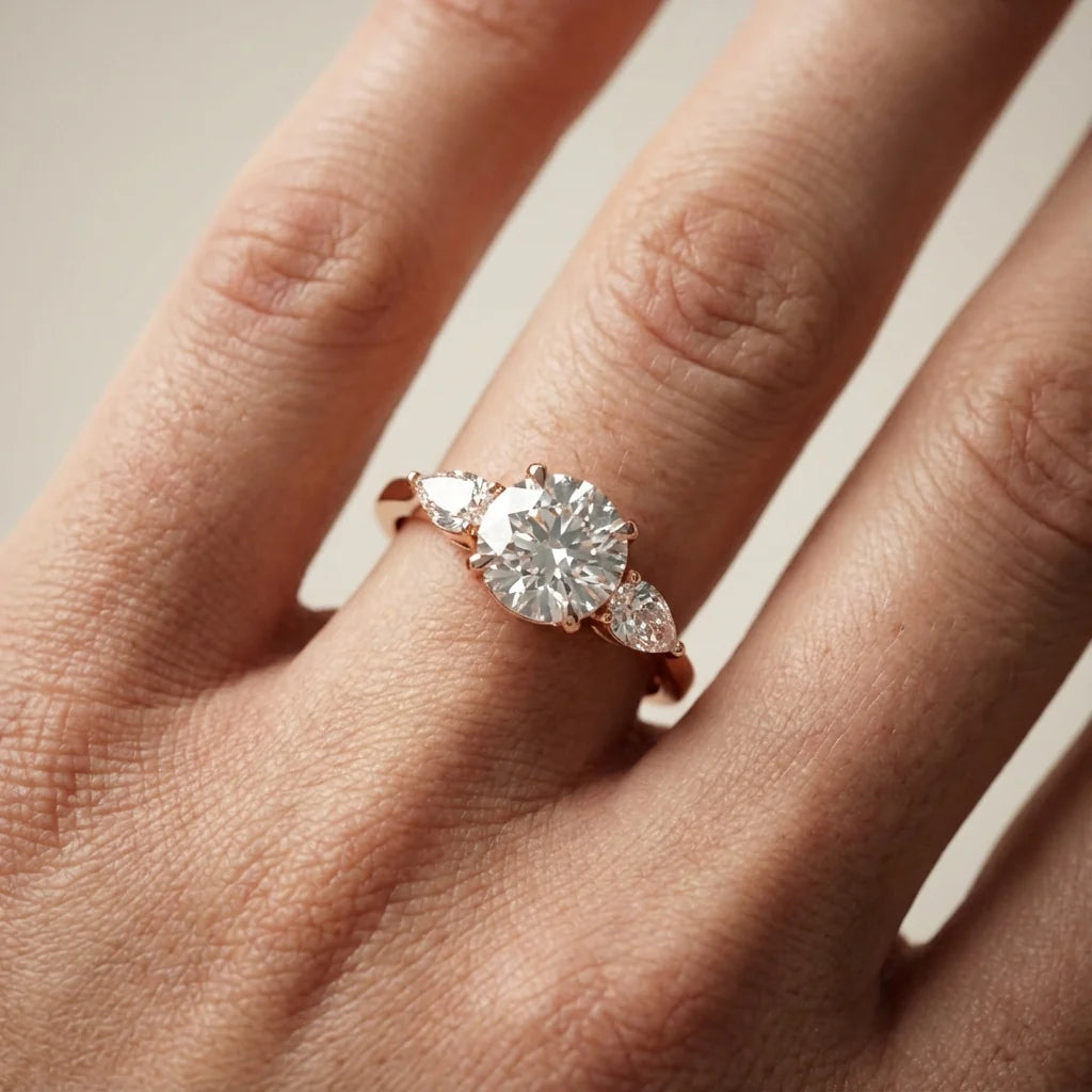 Grace Three Stone Asscher Diamond Engagement Ring