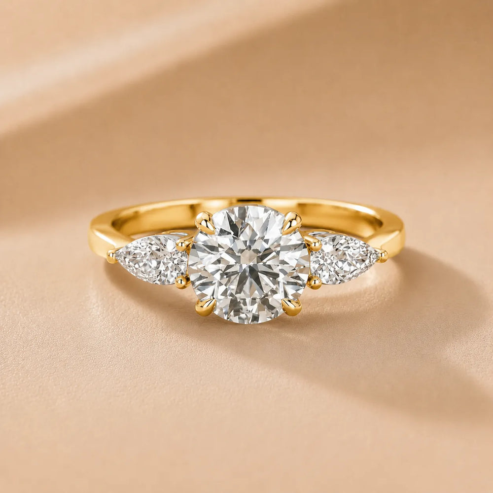 Grace Three Stone Asscher Diamond Engagement Ring