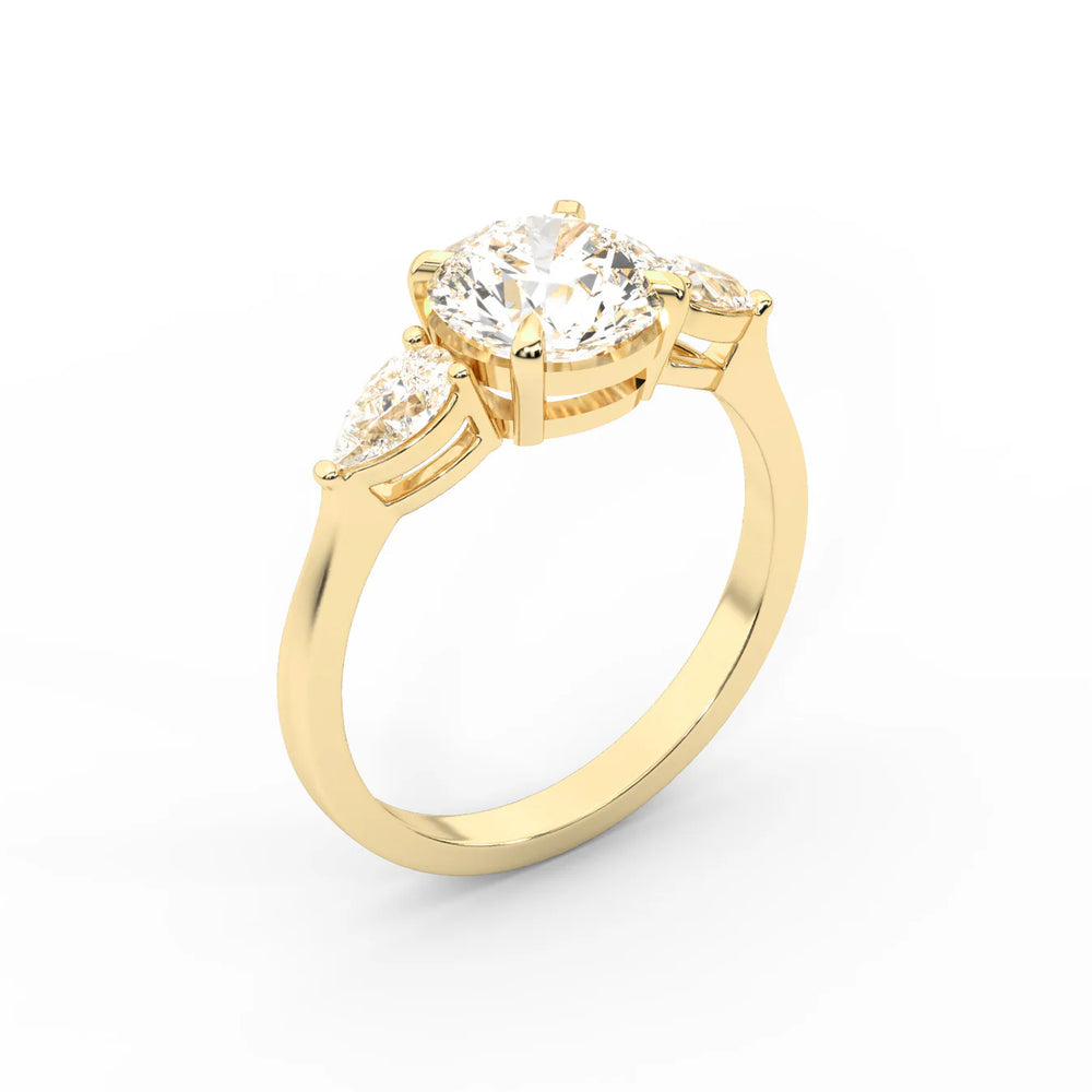 Grace Three Stone Asscher Diamond Engagement Ring